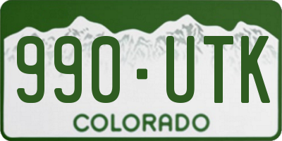 CO license plate 990UTK