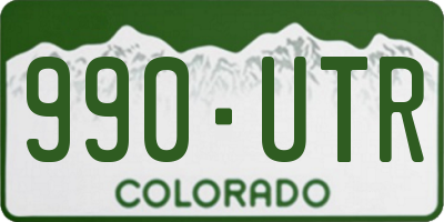CO license plate 990UTR