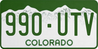 CO license plate 990UTV