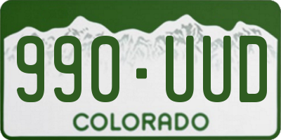 CO license plate 990UUD