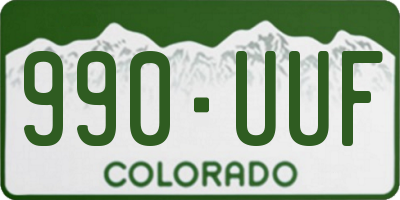 CO license plate 990UUF