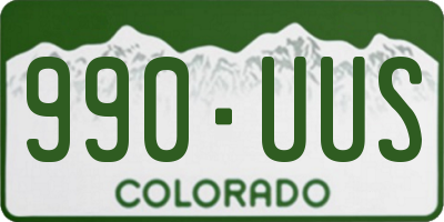 CO license plate 990UUS
