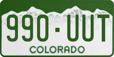CO license plate 990UUT