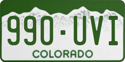 CO license plate 990UVI