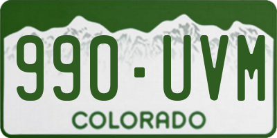 CO license plate 990UVM