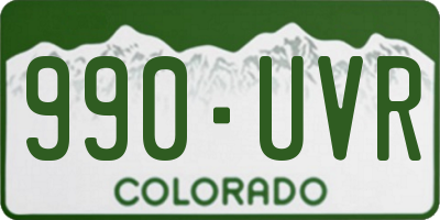 CO license plate 990UVR
