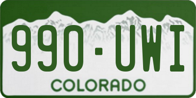 CO license plate 990UWI