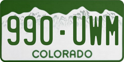 CO license plate 990UWM