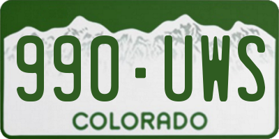 CO license plate 990UWS