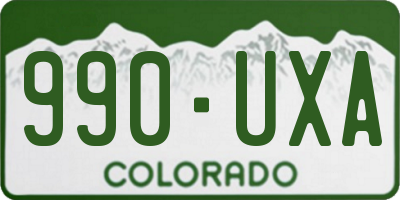 CO license plate 990UXA