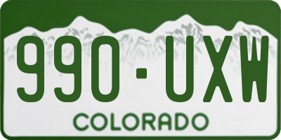CO license plate 990UXW