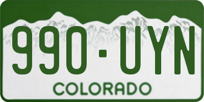 CO license plate 990UYN
