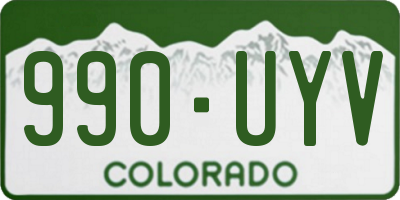 CO license plate 990UYV