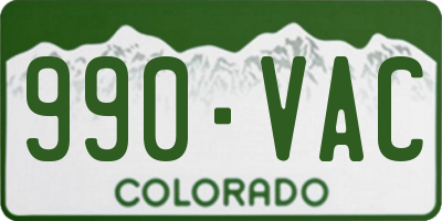 CO license plate 990VAC