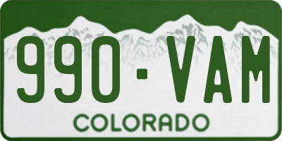CO license plate 990VAM