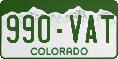 CO license plate 990VAT