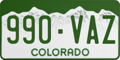 CO license plate 990VAZ