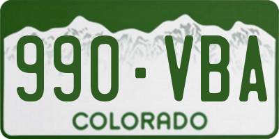 CO license plate 990VBA