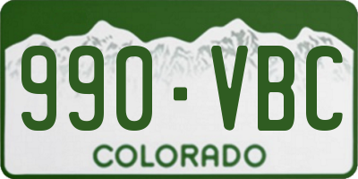 CO license plate 990VBC