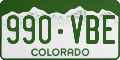 CO license plate 990VBE