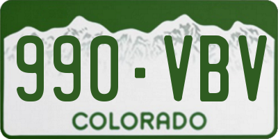 CO license plate 990VBV