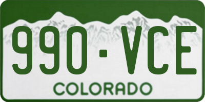 CO license plate 990VCE