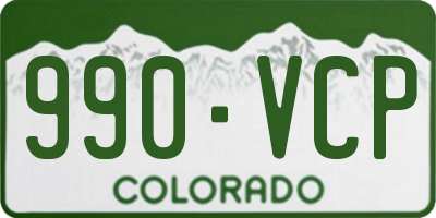 CO license plate 990VCP