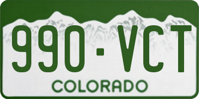 CO license plate 990VCT