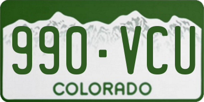 CO license plate 990VCU