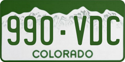 CO license plate 990VDC