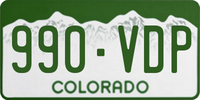 CO license plate 990VDP