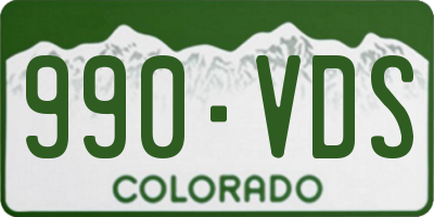 CO license plate 990VDS