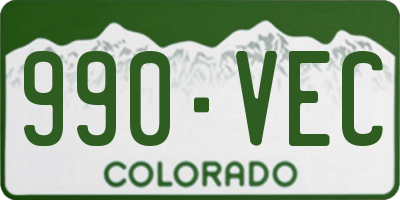 CO license plate 990VEC