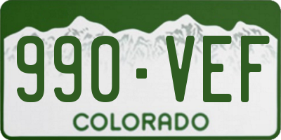 CO license plate 990VEF