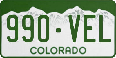 CO license plate 990VEL