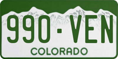 CO license plate 990VEN