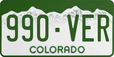 CO license plate 990VER