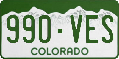 CO license plate 990VES