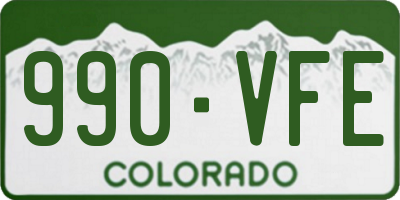 CO license plate 990VFE