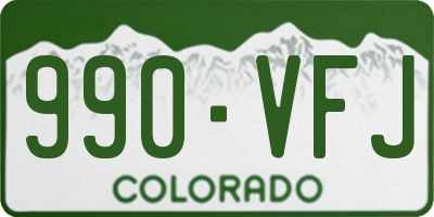 CO license plate 990VFJ