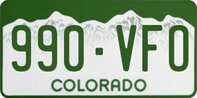 CO license plate 990VFO