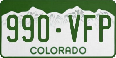 CO license plate 990VFP