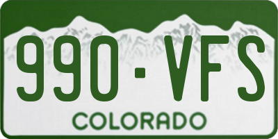 CO license plate 990VFS