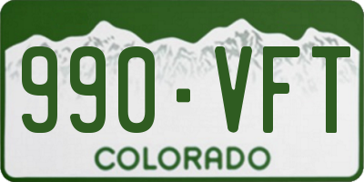 CO license plate 990VFT