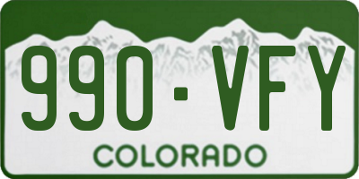 CO license plate 990VFY