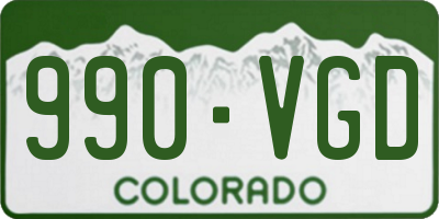 CO license plate 990VGD