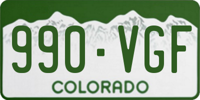 CO license plate 990VGF