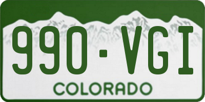 CO license plate 990VGI