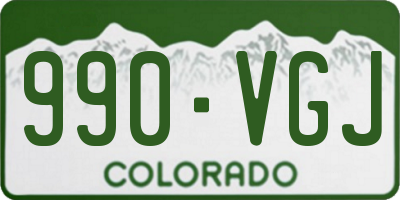CO license plate 990VGJ