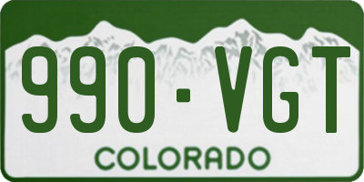 CO license plate 990VGT